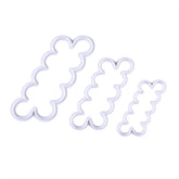 Syga 3pcs Cake Decoration Mold, DIY One-Piece Molded Fondant Roses Printing Mould Tool Set, Food Grade Cutter Modeling Tools for Christmas Party Wedding Cake in Mould Dessert Decorators, White