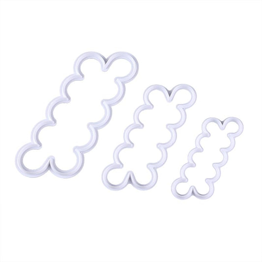Syga 3pcs Cake Decoration Mold, DIY One-Piece Molded Fondant Roses Printing Mould Tool Set, Food Grade Cutter Modeling Tools for Christmas Party Wedding Cake in Mould Dessert Decorators, White