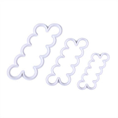Syga 3pcs Cake Decoration Mold, DIY One-Piece Molded Fondant Roses Printing Mould Tool Set, Food Grade Cutter Modeling Tools for Christmas Party Wedding Cake in Mould Dessert Decorators, White