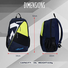 F Gear Colorado Nvy ylw 39L Large Casual backpack with Organizer Bottle compartment Water resistant lightweight, Gifts for Men Women Boys Girls Adults, College/School/Tuition/Travel Bag