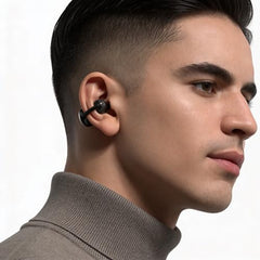 FUTOPIA Loop (OWS) Wireless Bluetooth Earbuds 5.4, Open Ear Design, 10mm Copper Speaker, 300mAh Charging Case, Type-C Fast Charging, HD Sound, BT Name Change, Built-in Mic-Black