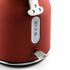 Westinghouse 1.7L 2200W Retro Series Electric Kettle | Fast Boil, Water Boiler For Hot Drinks, Quiet Boil & Detachable Filter | Temperature & Water Level Indicator | 2 Years Warranty (Red)