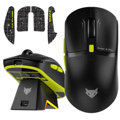 EvoFox Ghost X Pro Tri-Mode Wireless Gaming Mouse with RGB Charging Dock, 54g Ultra-Lightweight, 30,000 DPI Instant S312 Sensor, 8000Hz Polling, 100M Huano Switches, Dual Bluetooth, 2.4GHz, Wired