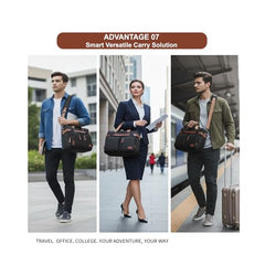 STUFFX BAGS - 36L | 17.3" Laptop | 3-in-1 Smart Convertible Multi Use College laptop office bag Tech gadgets backpack for travelling | Expandable, 3 Front, Pen&Tablet Pocket Waterproof Nylon (Black)