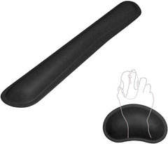 SYGA Keyboard Wrist Rest Pad Leather Mouse Keyboard Wrist Rest Support Pad Set with Comfortable Memory Foam Padding Non-Slip Rubber Base and Ergonomic Design for PC Computer Laptop