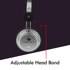 ZEBRONICS ZEB-1001HMV Headset Wired Headphone 3.5mm with Mic Soft Padded Cup Over Ear, Multicolor