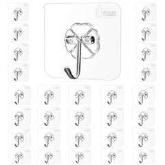Misamo Enterprise PVC Wall Hooks, Pack of 15, Transparent