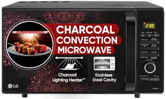 LG 28 L Charcoal Convection Healthy Microwave Oven with 301 Auto Cook Menu (MJ2887BIUM, Black, Healthy Heart Recipes, Diet Fry, 360° Motorised Rotisserie & 10 Years of warranty on Charcoal Heater)