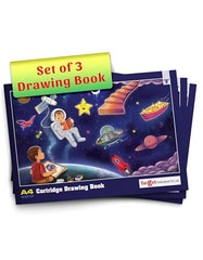 A4 Drawing Book, 34 Pages (29.5 x 21 cm), 100 GSM White Paper, Pack of 3 | Soft Blund, Sketch Book for Kids, Students and Artists | Thick Pages Suit Pencils, Crayons, Colour pens, Paints