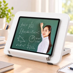 Sunchhaya Acrylic Book Stand for Reading – Clear Adjustable Book Holder with 360° Rotating Base, Foldable Reading Stand for Desk, Cookbook, Tablet & Laptop Stand, Height & Angle Adjustable (R22H)