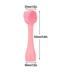SYGA Face Cleasing Brush Silicone Face Scrubber Exfoliating Wash Brush Dual Face With Flexible Spatula Nose Cleaning Cream Applicator Mask Collector Great for Face Clean Care and Make Up- Green, 2pcs