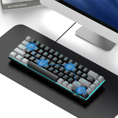MageGee Portable 60% Mechanical Gaming Keyboard, MK-Box LED Backlit Compact 68 Keys Mini Wired Office Keyboard with Blue Switch for Windows Laptop PC Mac - Blue/White