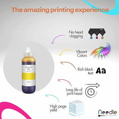 Needle GI 71 Compatible Refill Ink | Made in India | (CMYK 4x1 KG with EazyFill Cap) for Canon Pixma G1020 G2020 G3020 G2060 G3060 G1737 G2770 G3770 G4770 G1730 G2730 G3730 Printers