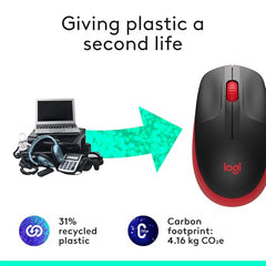 Logitech M190 Wireless Mouse , Full Size Ambidextrous Curve Design, 18-Month Battery with Power Saving Mode, USB Receiver, Precise Cursor Control + Scrolling, Wide Scroll Wheel, Scooped Buttons -Black