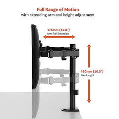 Artikel Double Monitor Desk Mount | Adjustable Heavy Duty Monitor Arms | VESA Mount with C Clamp & Grommet Mounting Base | Computer Monitor Stand for Screen up to 27 inch | Table Mounted | Black