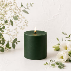 C Lal & Sons Silver Pillar Candle 2x2 Inch | Long Burning Decorative Wax Candle | 20H Burn Time | Unscented Candle for Home Décor, Wedding Decoration, Prayer, Meditation, Festivals & Romantic Ambience