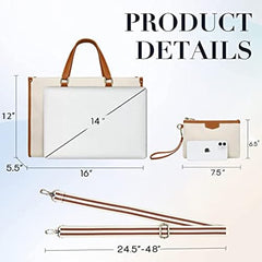 Womanix Laptop Tote Bag,14 inch Laptop Bag, Shoulder Bags With Back Trolley Strap, Casual Briefcase, Handbag for Travel, Office, College,Work