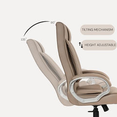 INNOWIN Profit High Back Orthopedic Boss Chair with 3 Year Limited Warranty | Leatherette Office Chair | Ergonomic Executive Chair with Spacious Cushioned Seat | Heavy Duty Metal Base | Grey