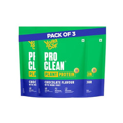 Yogabar ProClean Plant Protein Powder - 25g Protein Per Serve - Chocolate Flavour with Monk Fruit Sweetener - Cleanest & Lightest Protein with Herbs for Easy Digestion - Ideal for Vegan Diet - No Added Preservatives, No Added Sugar (500g Pouch, 13…