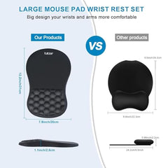 Tukzer Gel Mouse Pad Wrist Rest Memory-Foam Ergonomic Mousepad| Cushion Wrist Support & Pain Relief| Suitable for Gaming, Computer, Laptop, Home & Office Non-Slip Rubber Base (Grey)