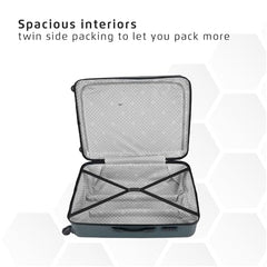 Safari Pentagon Pro 8 Wheels Set of 3 (Cabin + Medium + Large) Trolley Bags, Hard Case Polypropylene, 360º Wheeling Luggage, Suitcase for Travel, Cyan, Spinner Wheels