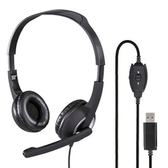 Hama Fun C USB-C Wired On-Ear Headphones with Microphone | 40mm Drivers, In-Line Remote, Adjustable Headband, Stereo Sound for Smartphones, Calls & Music, Black 5 Years Warranty