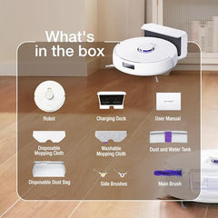 Narwal Freo X Plus 2-in-1 Robotic Vacuum & Mopping, 7800Pa Suction, 7 Weeks Storage, Zero Tangle Brush, 5200mAh Battery, 3D Mapping, Google Home, Alexa, Siri & App Compatible, 254 Mins