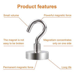 DIYMAG Magnetic Hooks 15pcs 30lbs Cruise Essentials 2026 Magnet Hook | Neodymium Heavy Duty Strong Magnets Hanging Ship Cabins Refrigerator Fridge Classroom Beach Vacation Kitchen Grills Home Tool