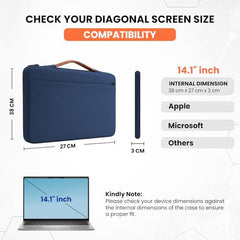 Dyazo 15.6 Inch Laptop Sleeve with Handle & Front Accessory Pocket with Organized Compartments | Soft Interior Padded Protective Case | Compatible for MacBook, HP, Dell, Lenovo, Asus & More (Grey)