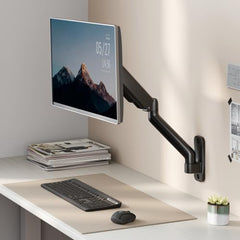 Jin Office Wall Mounted Monitor Stand for 13-32 Inch Monitors| 8Kg Weight Capacity| Spring Assisted Monitors Stand | Adjustable Metal Wall Monitor Arm Mount | (Black)