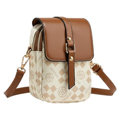 MOMISY Women’s Mini Crossbody Sling Bag | PVC Leather Mobile Phone Shoulder Bag with Magnetic Buckle & Adjustable Strap(Off-White)