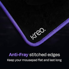 Kreo XL Mouse Pad with Top Material & Anti Skid Bottom | 3mm Thick Anti-Fray Stitched Edges | Compatible with Laser & Optical Mouse | Anti-Slip Gaming Mousepad (Igneous XL Mousepad)