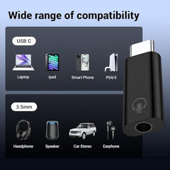 One Plus USB-C to 3.5mm Headphone Jack Adapter | Type-C to AUX Audio Converter for OnePlus, Xiaomi, Realme, Vivo (NOT for Samsung/iPad/Pixel) - Black
