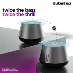 Dubstep Pop 600 Wireless Speaker, 15 Hrs Playtime, 52mm Driver, TWS Pairing, 6W Output Bluetooth Speakers (Grey)