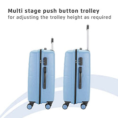 Safari 3Pc Polycarbonate Persia Set-55+65+77 Cms Small, Medium & Large Size (Cabin & Check-in) 8 Wheels Luggage/Speed_Wheel Suitcase/Trolleys (Pearl Blue)