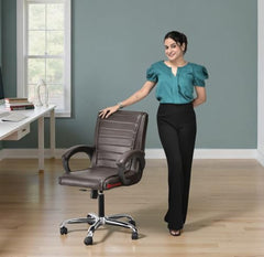 GOYALSON Ergonomic Revolving Office Home Swivel Desk Chair with Adjustable Height Smooth Moving (2, Black, Standard)