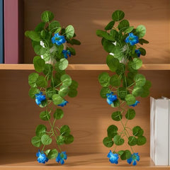 fancymart Artificial Flower Plant Home Décor with Small Size Pot | Pack of 2 | Plant Hanging for Home Decor | Office Decor (DESIGN-01)