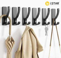 iSTAR Self Adhesive Wall Hook Heavy Duty Metal Stick-On Door Hanger Hook for Hanging Towel, Purse, Robe, Backpack, Jacket, Clothes, Bags - Wall Hooks Set for Bathroom & Kitchen (Pack of 4) (Rose Gold)