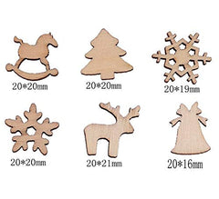 SYGA Christmas Cartoon Decoration Christmas Tree, Wooden Horse, Deer DIY Handmade Decoration Accessories, 100PCS/bag