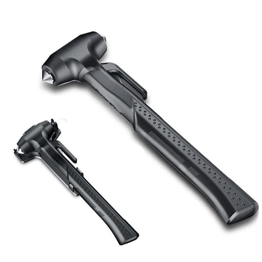 SYGA Emergency Window Breaking Tool with Long Handle, Escape LifeSaving Hammer Car Safety Hammer for Large Car, Bus - Black