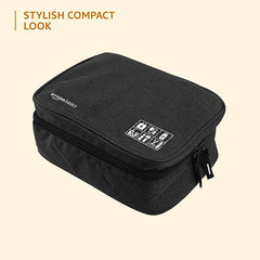 Amazon Basics Travel Organiser for Electronic Accessories, Flexible Padded Dividers, Waterproof, Foam Padding, for Cables, Chargers, Hard Disk, Power Bank (Blue)