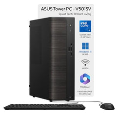 ASUS V501 (2026),Intel Core 5 210H (i5-14th Gen),Intel UHD iGPU, 8GB RAM, 512GB SSD,Windows 11,M365 Basic(1Y)* Office 2024,Black,5.06 Kg,V501SV-05210H008WS,with wired Keyboard & Mouse,Desktop Tower PC