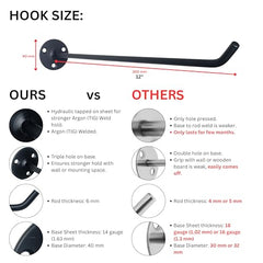 APUS 12" 25 Pcs Wall Mount Display Hooks of Stainless Steel | Pegboard Hook for Display and Hanging in Showrooms, General Stores, Garment Stores, Mobile Shops (Mirror Polish, 12 Inch)