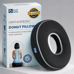 Donut Pillow for Tailbone Pain | 5-Year Warranty | Coccyx Cushion for Hemorrhoids, Piles, Fistula, Sciatica, Pregnancy Pain | Car Seat Cushion for Office Chair | Orthopedic Ring Pillow | Up to 100 Kgs