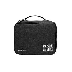 Amazon Basics Travel Organiser for Electronic Accessories, Flexible Padded Dividers, Waterproof, Foam Padding, for Cables, Chargers, Hard Disk, Power Bank (Blue)