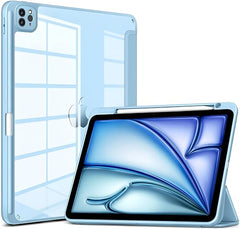 ProElite Case for iPad Air 11 Inch M4/M3/M2 2026/2025/2024, iPad Air 10.9 inch 5th/4th Gen & iPad Pro 11 inch 4th/3rd Gen 2022 case Cover, Transparent Smart Flip Cover with Pencil Holder, Lavender