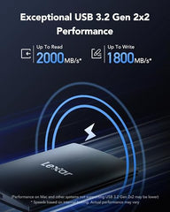 Lexar Portable SSD External 1TB, USB 3.2 Gen 2x2, Up to 2000MB/s Read & 1800MB/s Write, Compatible with Type-C Laptops, iPhone 16/17, Smartphones, Tablets, PS5, Xbox, Slim & Lightweight, SL500, Black