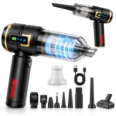 KKORE Typhoon Cordless Car Vacuum Cleaner 4-in-1 Vaccum Blower Inflate Deflate | 18000Pa Powerful Suction | 110000 RPM Brushless Motor | 6000mAh Battery | LED Display | 9 Attachments | 1 Year Warranty