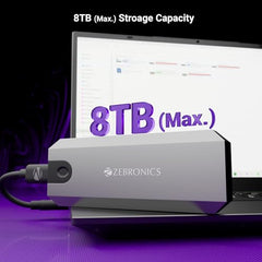 Zebronics 2.5" SSD/HDD Enclosure, Max. 4TB Storage, Upto 5Gbps Transfer Speed, Tool-Free Slide Design, USB to Micro B Connector, Windows, Mac, Linux Support, Transparent Case (CSH101)