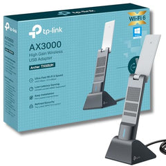 TP-Link AX1800 Wi-Fi 6 Dual Antennas High Gain Wireless USB 3.0 Adapter, Dual-Band, Auto Driver, MU-MIMO, Low- Latency, 1-Meter Cable, Supports Windows 10/11, Highly Secure WPA3 (Archer TX20U Plus)